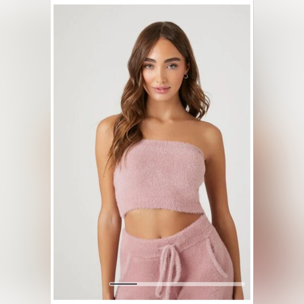 Fuzzy Sweater Knit Tube Top, Forever 21